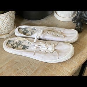 White Roxy slip on sneakers
